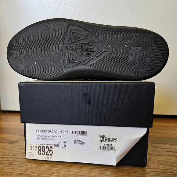 Gucci Men's Ace Rhombus Stitched GG Leather Sneakers - Picture 9 of 9